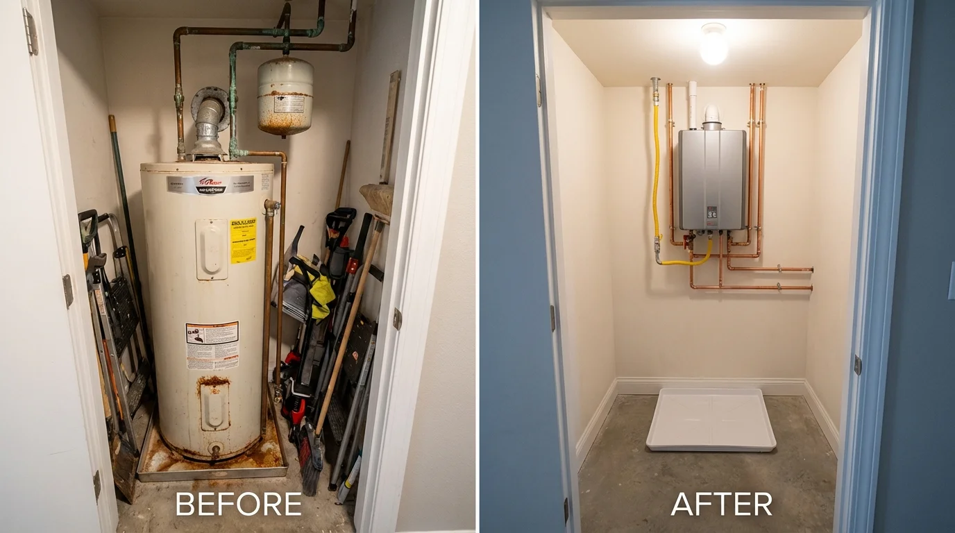 Tank water heater versus wall-mounted tankless unit comparison for Stonewall, MS homeowners